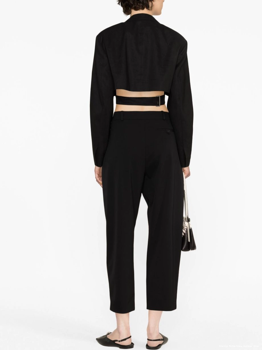 Cheap cropped tapered-leg Stella Women trousers McCartney wool 0723